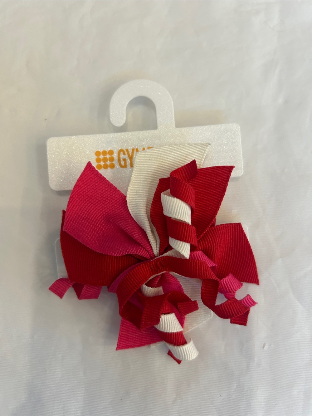Gymboree Red, Hot Pink & White Layered Korker Ribbon Bow